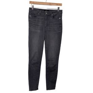 Paige Womens Black Distressed Hoxton Ankle Jeans Size 27